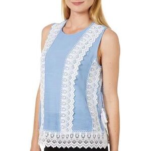 Zac & Rachel Lace Trim Boho Blouse